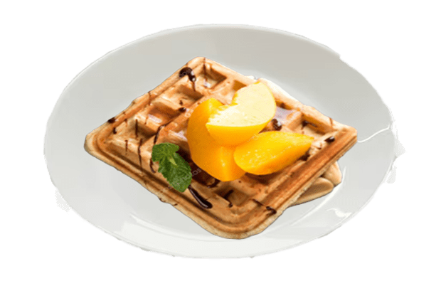 Waffles con fruta